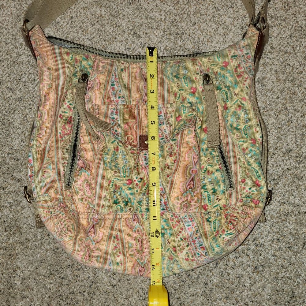 Vintage Fossil Pastel Paisley Fabric Messenger Bag - Picture 8 of 8